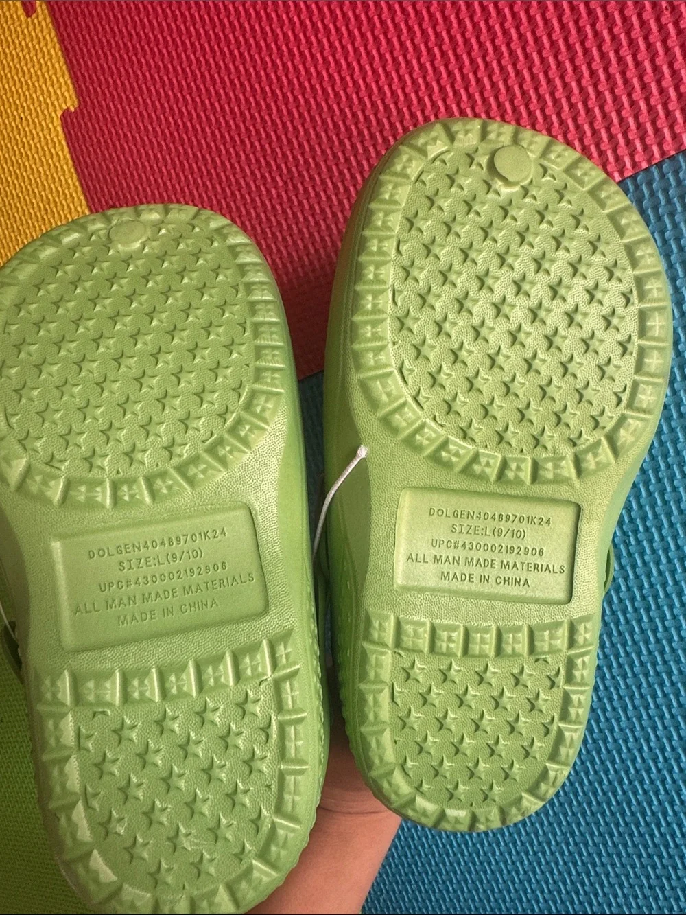Green Dino Kids Sandals - Lightweight Slip-On Clogs